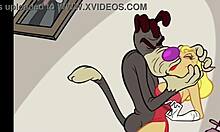 Blondínka sa správa drsne so svojím priateľom v kreslenom videu
